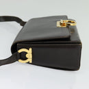 Salvatore Ferragamo Gancini Shoulder Bag Leather Brown Gold Auth 133270-16