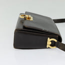 Salvatore Ferragamo Gancini Shoulder Bag Leather Brown Gold Auth 133270-17