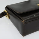Salvatore Ferragamo Gancini Shoulder Bag Leather Brown Gold Auth 133270-2