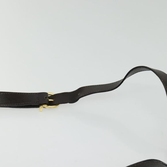 Salvatore Ferragamo Gancini Shoulder Bag Leather Brown Gold Auth 133270