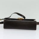 Salvatore Ferragamo Gancini Shoulder Bag Leather Brown Gold Auth 133270-21