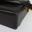 Salvatore Ferragamo Gancini Shoulder Bag Leather Brown Gold Auth 133270-5
