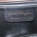 Salvatore Ferragamo Gancini Shoulder Bag Leather Brown Gold Auth 133270-8