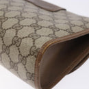 GUCCI GG Supreme Web Sherry Line Clutch Bag PVC Beige Gold 89 01 030 Auth 133273-15