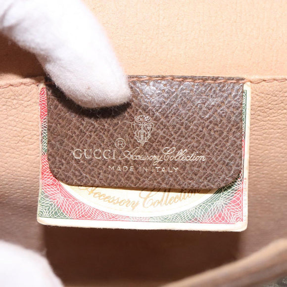 GUCCI GG Supreme Web Sherry Line Clutch Bag PVC Beige Gold 89 01 030 Auth 133273