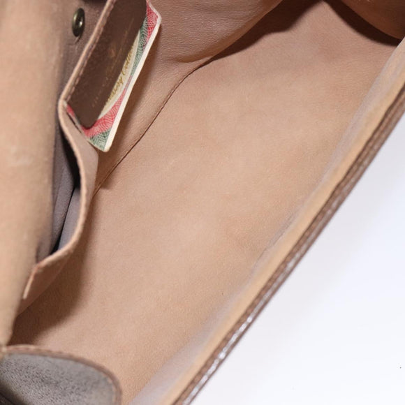 GUCCI GG Supreme Web Sherry Line Clutch Bag PVC Beige Gold 89 01 030 Auth 133273