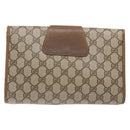GUCCI GG Supreme Web Sherry Line Clutch Bag PVC Beige Gold 89 01 030 Auth 133273-2