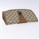 GUCCI GG Supreme Web Sherry Line Clutch Bag PVC Beige Gold 89 01 030 Auth 133273-5