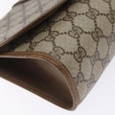 GUCCI GG Supreme Web Sherry Line Clutch Bag PVC Beige Gold 89 01 030 Auth 133273-14