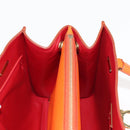 Salvatore Ferragamo Gancini Hand Bag Leather Orange Gold Auth 133276V-18