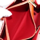 Salvatore Ferragamo Gancini Hand Bag Leather Orange Gold Auth 133276V-20