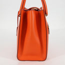 Salvatore Ferragamo Gancini Hand Bag Leather Orange Gold Auth 133276V-4