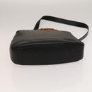 GUCCI Bamboo Hand Bag Leather 2way Black Gold 001 1577 Auth 133277-5