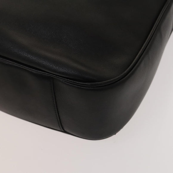 GUCCI Bamboo Hand Bag Leather 2way Black Gold 001 1577 Auth 133277