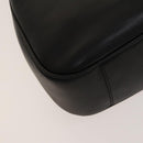 GUCCI Bamboo Hand Bag Leather 2way Black Gold 001 1577 Auth 133277-17