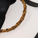 GUCCI Bamboo Hand Bag Leather 2way Black Gold 001 1577 Auth 133277-8
