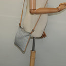 FENDI Zucchino Canvas Shoulder Bag Light Blue Silver Auth 133278-19