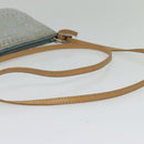 FENDI Zucchino Canvas Shoulder Bag Light Blue Silver Auth 133278-7