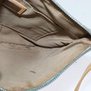 FENDI Zucchino Canvas Shoulder Bag Light Blue Silver Auth 133278-17