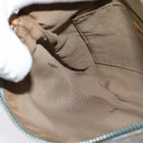 FENDI Zucchino Canvas Shoulder Bag Light Blue Silver Auth 133278-18