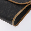 Christian Dior Honeycomb Canvas Shoulder Bag PVC Black Gold Auth 133279-10