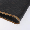 Christian Dior Honeycomb Canvas Shoulder Bag PVC Black Gold Auth 133279-13