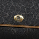 Christian Dior Honeycomb Canvas Shoulder Bag PVC Black Gold Auth 133279-14