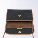 Christian Dior Honeycomb Canvas Shoulder Bag PVC Black Gold Auth 133279-15