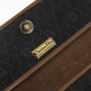 Christian Dior Honeycomb Canvas Shoulder Bag PVC Black Gold Auth 133279-16