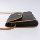 Christian Dior Honeycomb Canvas Shoulder Bag PVC Black Gold Auth 133279-5