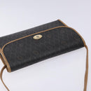 Christian Dior Honeycomb Canvas Shoulder Bag PVC Black Gold Auth 133279-6