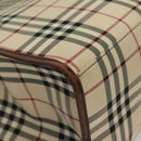 BURBERRY Nova Check Hand Bag Canvas Beige Silver Auth 133280-9