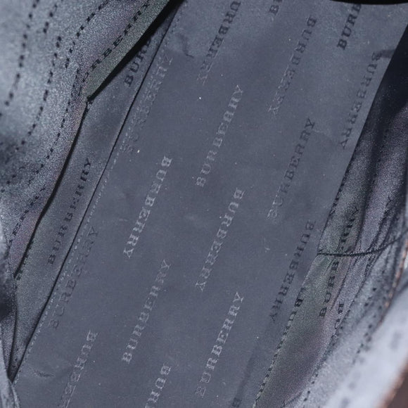 BURBERRY Nova Check Hand Bag Canvas Beige Silver Auth 133280