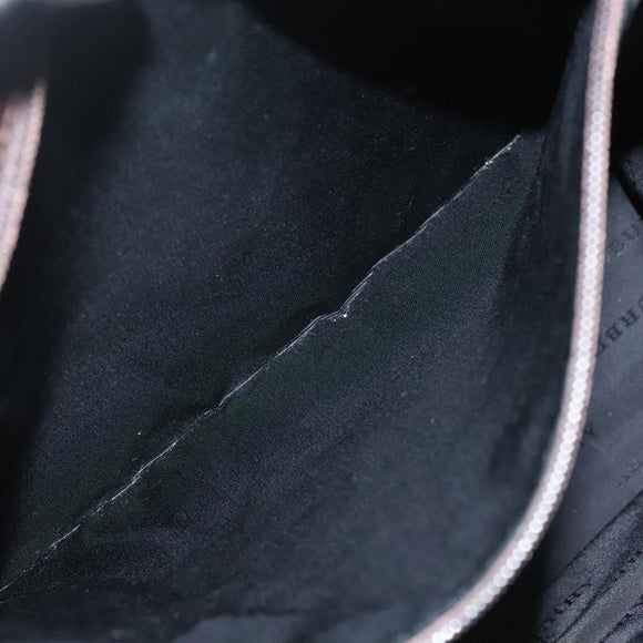 BURBERRY Nova Check Hand Bag Canvas Beige Silver Auth 133280