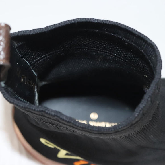 LOUIS VUITTON After Game Socks Sneakers Cotton Black LV Auth 133282