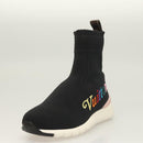 LOUIS VUITTON After Game Socks Sneakers Cotton Black LV Auth 133282-20