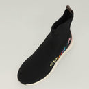 LOUIS VUITTON After Game Socks Sneakers Cotton Black LV Auth 133282-24