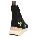 LOUIS VUITTON After Game Socks Sneakers Cotton Black LV Auth 133282-3