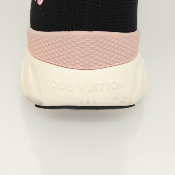 LOUIS VUITTON After Game Socks Sneakers Cotton Black LV Auth 133282
