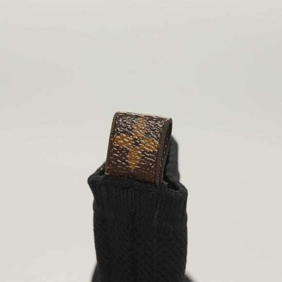 LOUIS VUITTON After Game Socks Sneakers Cotton Black LV Auth 133282