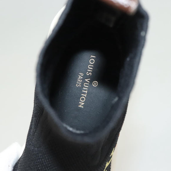 LOUIS VUITTON After Game Socks Sneakers Cotton Black LV Auth 133282