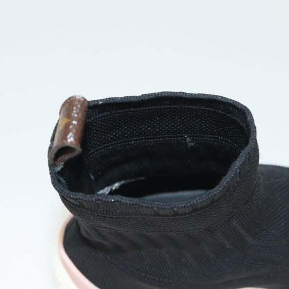 LOUIS VUITTON After Game Socks Sneakers Cotton Black LV Auth 133282