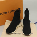 LOUIS VUITTON After Game Socks Sneakers Cotton Black LV Auth 133282-39