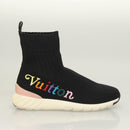 LOUIS VUITTON After Game Socks Sneakers Cotton Black LV Auth 133282-4