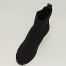 LOUIS VUITTON After Game Socks Sneakers Cotton Black LV Auth 133282-6