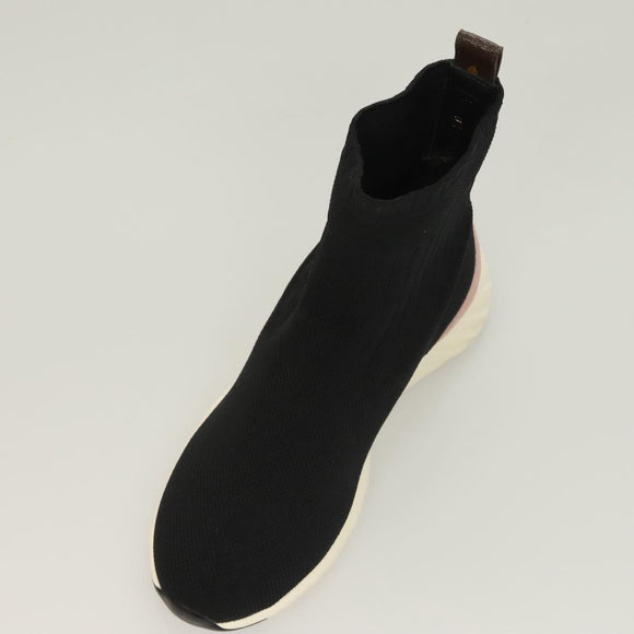LOUIS VUITTON After Game Socks Sneakers Cotton Black LV Auth 133282