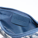 Christian Dior Trotter Canvas Saddle Coin Purse Navy Gold Auth 133288-9