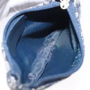 Christian Dior Trotter Canvas Saddle Coin Purse Navy Gold Auth 133288-10