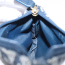 Christian Dior Trotter Canvas Saddle Coin Purse Navy Gold Auth 133288-17