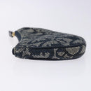 Christian Dior Trotter Canvas Saddle Coin Purse Navy Gold Auth 133288-4